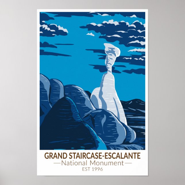 Poster Grand Escalier Escalante Monument National Utah (Devant)