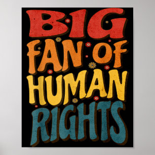 Poster Grand Fan des Droits de l'Homme Style Rétro pour F