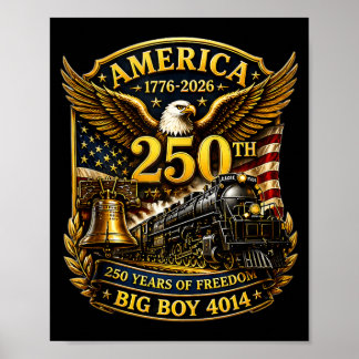 Poster Grand Garçon 4014 Train Usa 250e Anniversaire Patr