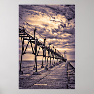 Poster Grand Haven lighthouse and pier, Grand Haven