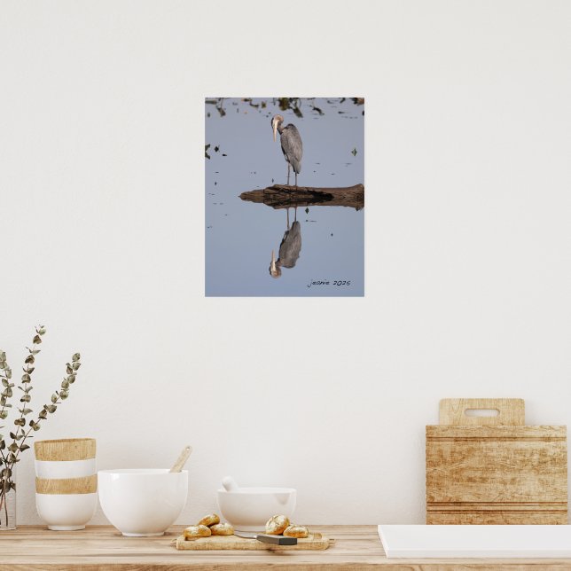 Poster Grand héron bleu (Cuisine)