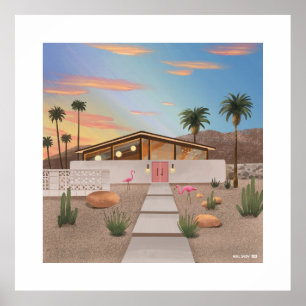 Poster Grand imprimé du milieu du siècle