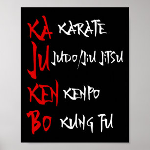 Poster Grand Kajukenbo Combattre Karate Judo Kenpo Kung F