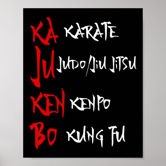 Poster Grand Kajukenbo Combattre Karate Judo Kenpo Kung F (Devant)