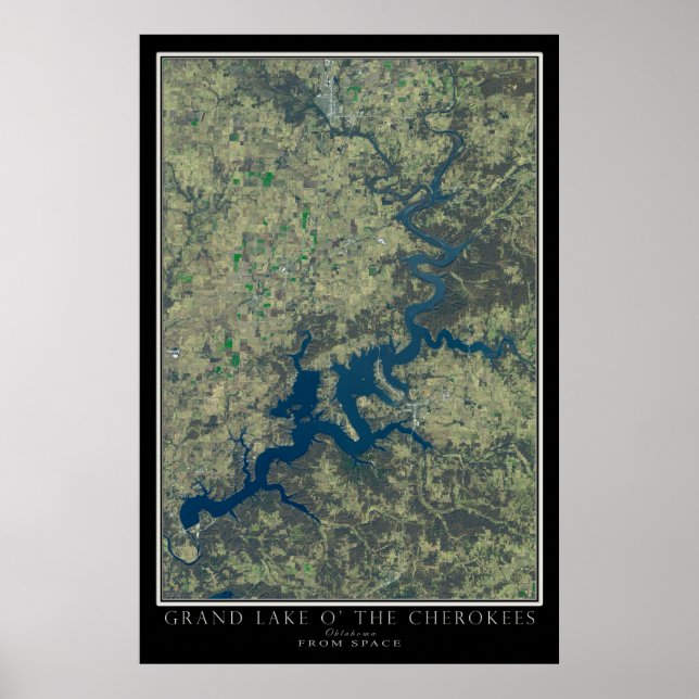 Poster Grand Lake O'the Cherokees Oklahoma Satellite (Devant)