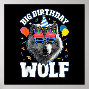 Poster Grand Loup d'anniversaire pour les Loups