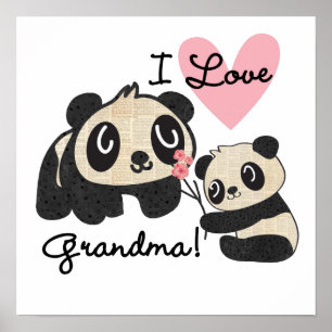 Poster Grand-maman d'amour des ours panda I