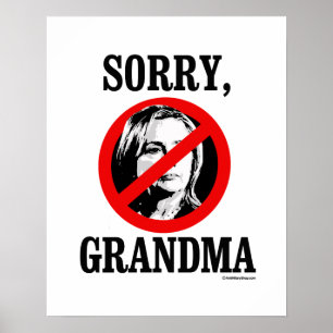 Poster Grand-maman désolée - anti Hillary - png.png