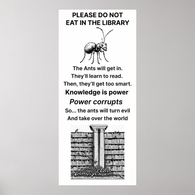 Poster Grand Manger Dans L'Affiche De La Bibliothèque (Devant)