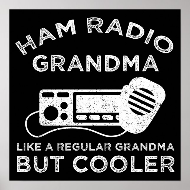 Poster Grand-mère de la radio de jambon comme grand-mère  (Devant)
