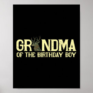 Poster Grand-Mère De L'Anniversaire Boy Deer Hunter Camou