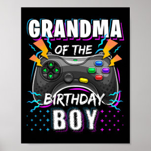 Poster Grand-Mère De L'Anniversaire Garçon Matching Vidéo