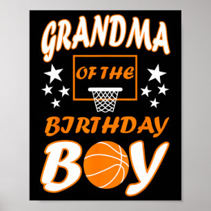 Poster Grand-Mère Du Garçon D'Anniversaire Bysketbyll Lov