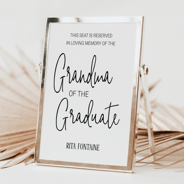 Poster Grand-mère du Graduate Memorial Réservé Siège (Créateur téléchargé)