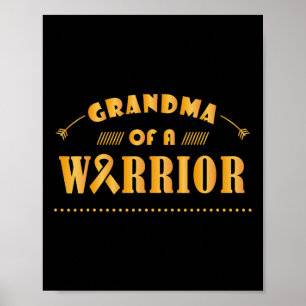 Poster Grand-mère d'un guerrier Ruban de sensibilisation