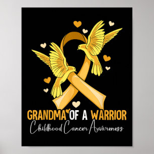 Poster Grand-mère d'un guerrier Sensibilisation au cancer