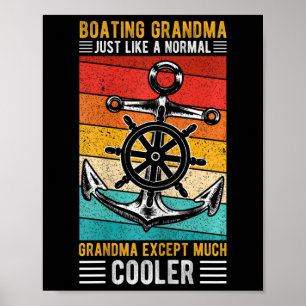 Poster Grand-mère en bateau tout comme une grand-mère nor