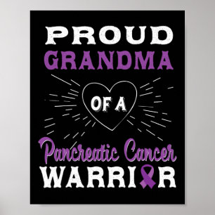 Poster Grand-Mère Fière D'Un Guerrier Du Cancer Pancréati