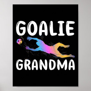 Poster Grand-mère gardienne de but de football d'une gran