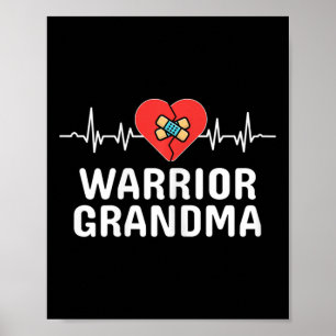 Poster Grand-mère guerrière du cœur Maladie cardiaque con