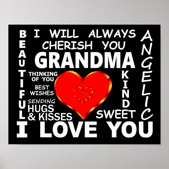 Poster Grand-mère, je t'aime (Devant)