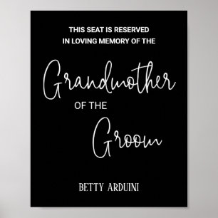 Poster Grand-mère noire du Mariage commémoratif Groom