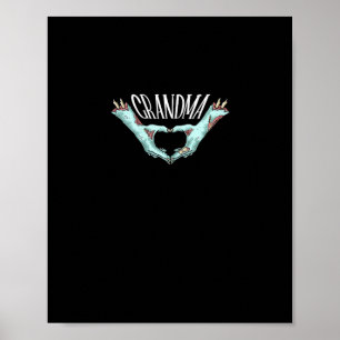 Poster Grand-mère Zombie Coeur main Halloween Costume fam