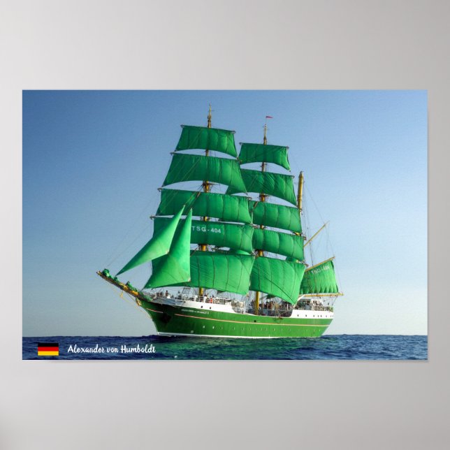 Poster Grand navire allemand Alexandre von Humboldt (Devant)