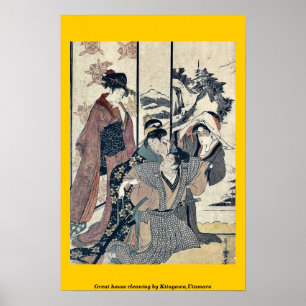 Poster Grand nettoyage de maison par Kitagawa, Utamaro
