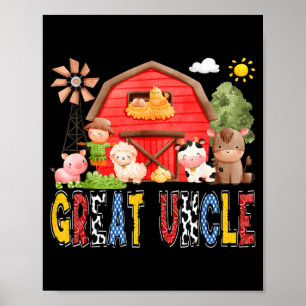 Poster Grand Oncle Ferme de Vache de la Fête Garçon Assor