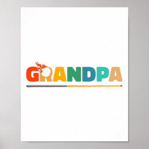 Poster Grand-pa Billiard Pool Cue 8-ll Billard - Billard