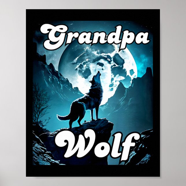 Poster Grand-pa Wolf Matching Tribe Wolves Camping Pack F (Devant)