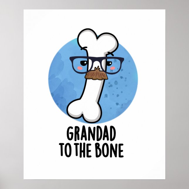 Poster Grand Papa À L'Os Drôle Grand-Père Pun (Devant)