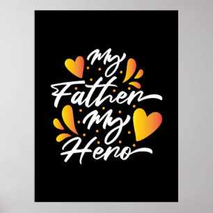 Poster Grand-père Cadeau   Mon père Mon héros