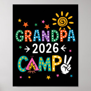 Poster Grand-père Camp 2026 Vacances familiales Camping d