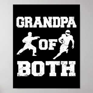 Poster Grand-Père De Football Amusant Et Karate Grand-pa