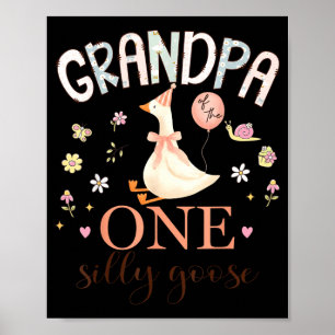 Poster Grand-père de la fille qui fête son 1er anniversai