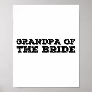 Poster Grand-Père De La Mariée Drôle Mariage Groom Party 