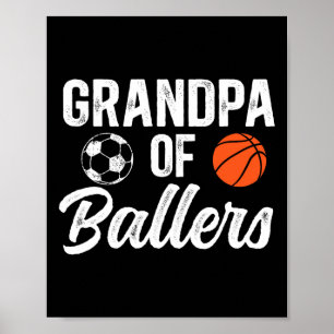 Poster Grand-père de Llers Sketll Soccer Grand-père de Ll