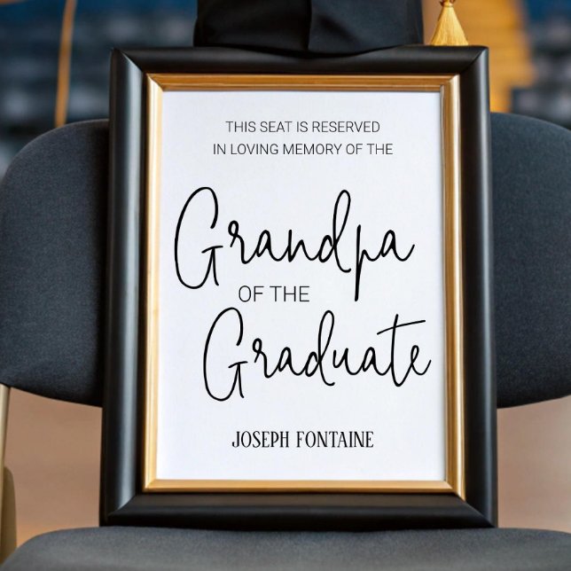 Poster Grand-père du Graduate Memorial Réservé Siège (Créateur téléchargé)