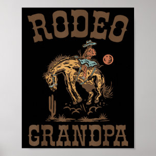 Poster Grand-père Rodéo Cow-boy Cow-girl Anniversaire Fam
