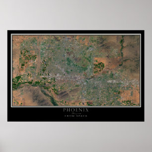 Poster Grand Phoenix Arizona De L'Espace Carte Satellite