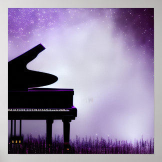 Poster Grand Piano Arrière - plan
