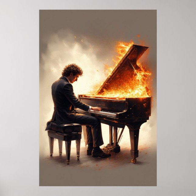Poster Grand Piano Fiery Performance (Devant)
