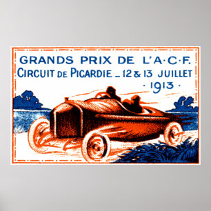 Poster Grand Prix automobile de 1913