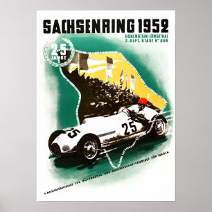 Poster Grand Prix du Sachsenring 1952