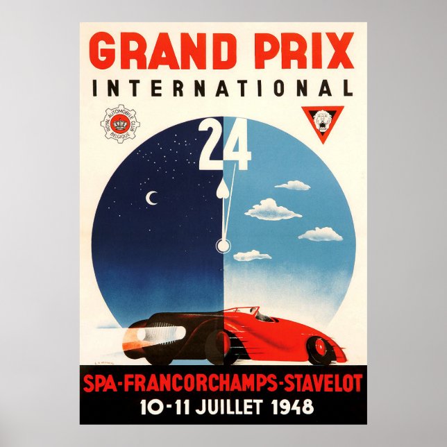 Poster Grand Prix International Spa Francorchamps 1948 (Devant)