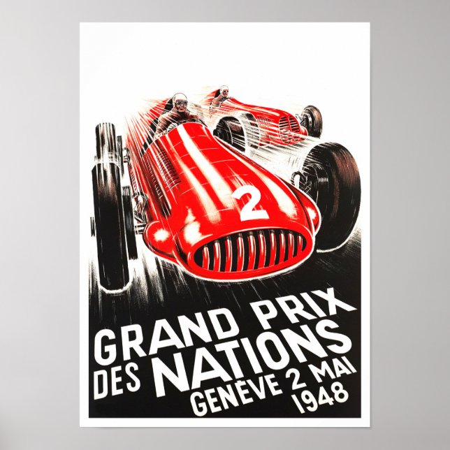 Poster Grand Prix vintage des Nations de Genève 1948 (Devant)