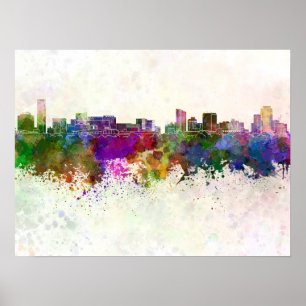 Poster Grand Rapids skyline in watercolor background