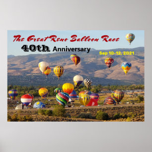 Poster Grand Reno Balloon Race Balloons de Montée 40e an